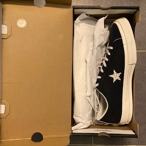 Converse One Star Ox Size 11.5 Polka Dot Dark Chambray